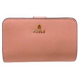 Furla Camelia Laminated Leather Wallet Pink Other