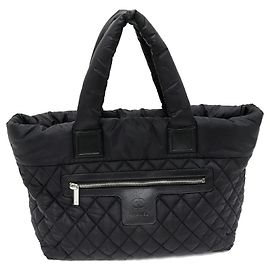 Bolsa tote de nylon e couro de bezerro Coco Cocoon da Chanel Preto Bordeaux