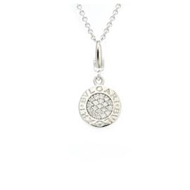 Bulgari-Bvlgari 18K White Gold Bvlgari Bvlgari Necklace Pendant-Silvery