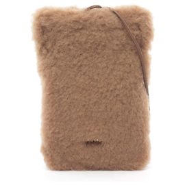Bolsa de ombro em seda camelo Teddy Bear da Max Mara Outro