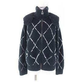 Chanel COCO Mark Cashmere Jacket Black White