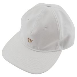 Boné de beisebol de algodão com logo TF da Tom Ford Branco