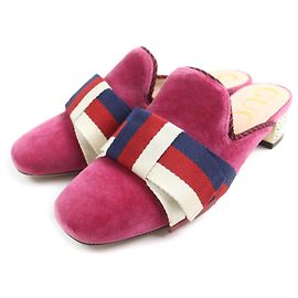 Sandales en velours Gucci 496562 Rose