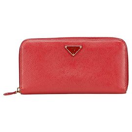 Prada 1ML506 Saffiano-Leder langer Geldbeutel Rot