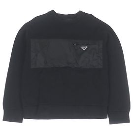 Moletom de algodão com logo de triângulo duplo Felpa da Prada Preto