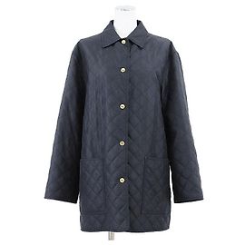 Stepp-Polyester-Mantel von Salvatore Ferragamo Blau Marineblau