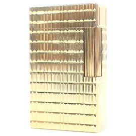 Autre Marque Dupont Line 1 Long Block Check Square Lighter Golden