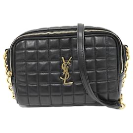 Yves Saint Laurent Sac à bandoulière Saint Laurent Cassandra Matelassé Carré en agneau Noir