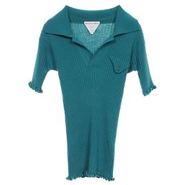 Bottega Veneta Wollstrick-Polohemd Grün