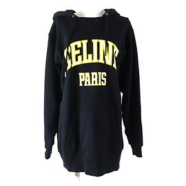 Céline Celine 24 Baumwoll-Hoodie aus Edelstahl 2Y70F6700Q Schwarz