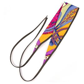 Fascia per capelli in seta di agnello H e F di Hermès Multicolore