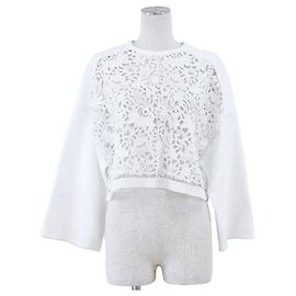 Top in cotone con lacci Valentino Trainer Bianco
