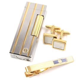 Alfred Dunhill Dunhill Square Stripe Logo Metal Accessory 3 Piece Set Silvery