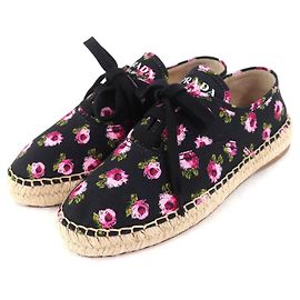 Espadrilles de lona de gabardine Prada Preto Rosa