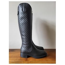 Gucci-Gucci Marmont leather riding boots - black - new - Size 36-Black