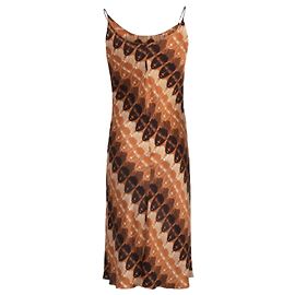 Thierry Mugler Robe de soirée Mugler, modèle Mask Printed Marron Orange
