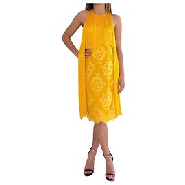 Stella Mc Cartney Stella McCartney Spitzenkleid Gelb mit Fransen Gelb