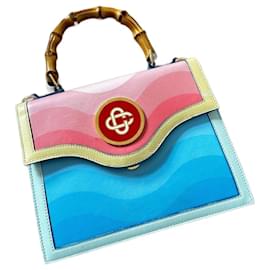 Bolsa Casablanca Memphis em Couro Multicolorido com Estampa de Python Multicor