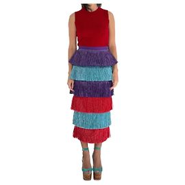 Falda de rafia Stella Jean Primavera Verano 2016 - look 3 Multicolor