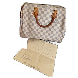 Sac à main Louis Vuitton Speedy 30 Beige Cuir Beige