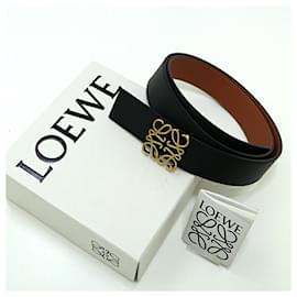 Loewe-Loewe Men's Reversible Anagram Belt-Brown,Black
