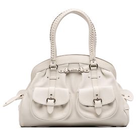 Bolsa My Dior Frame grande em couro de bezerro branco Branco