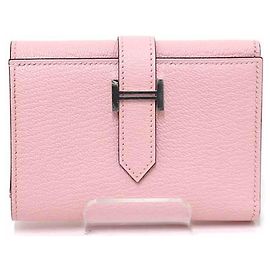 Hermès Hermes Bearn Combination Trifold Wallet Pink