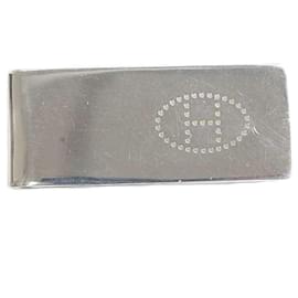 Hermès-Hermes H Evelyn Perforation Money Clip-Silvery
