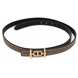 Cinto de couro reversível Hermès Marrom Preto