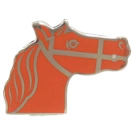 Hermès-Anneau de foulard en métal orange Cadrege Hermès-Orange