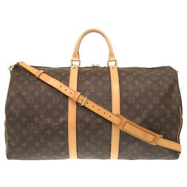 Sac Boston Monogram Keepall Bandoulière 55 Louis Vuitton Marron