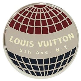 Spilla in metallo argento Louis Vuitton Circle Argento Rosso Blu
