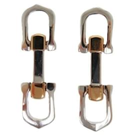 Cartier-Abotoaduras em prata 925 em forma de C Longo da Cartier-Prata,Dourado