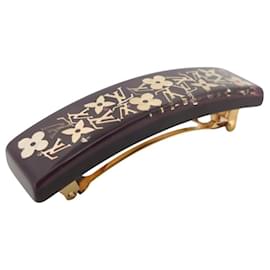 Louis Vuitton-LOUIS VUITTON AMARANTH RESIN INCLUSION HAIR CLIP-Dark red