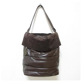 Moncler lea borsa Sac en cuir Down 2way Marron
