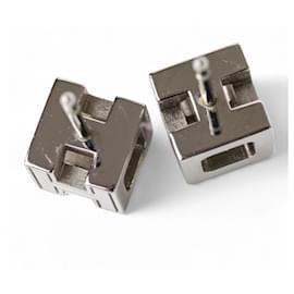 Hermès-Hermes Caged d'H H Cube Earrings-Black