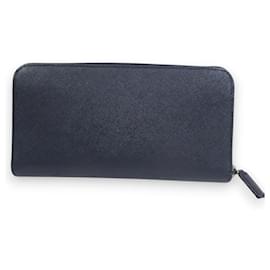Prada-Prada Saffiano Long Wallet-Blue