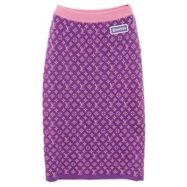 Louis Vuitton Vitamins Sporty Silk Nylon Skirt Pink Purple