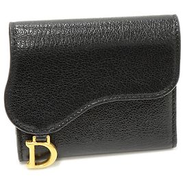 Cartera Dior Saddle Lotus de piel de cabra Negro