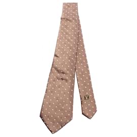 Louis Vuitton-Louis Vuitton Monogram Silk Tie-Pink,Beige