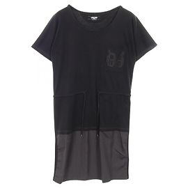 Vestido de algodón bordado con bolsillos de Hermès Negro