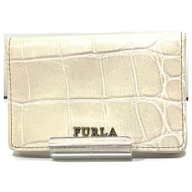 Furla Leather Card Case Other Cream