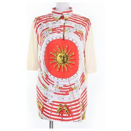 Hermès Polo de lã e seda tricotado Hermes Astrology Twill Branco Outro