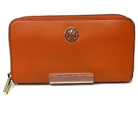 Tory Burch Leather Long Wallet Orange