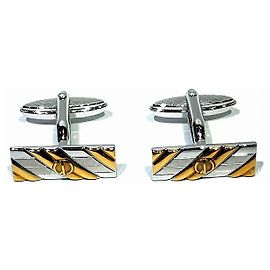 Alfred Dunhill Abotoaduras de metal Dunhill Prata Dourado