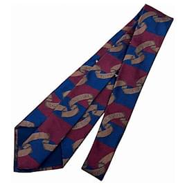 Chanel-Chanel Silk Tie-Red,Navy blue