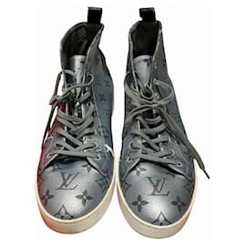 Louis Vuitton-Louis Vuitton Match-Up Leather Sneakers-Silvery