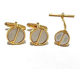 Alfred Dunhill Abotoaduras e prendedor de gravata 2 em 1 Dunhill Prata Dourado