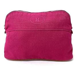 Hermès-Hermes Bolide Pouch Canvas Pouch-Pink