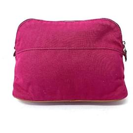 Hermès-Hermes Bolide Pouch Canvas Pouch-Pink